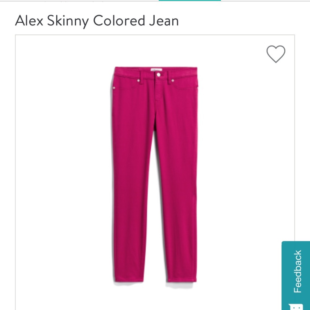 Alex skinny colored jean- dark pink